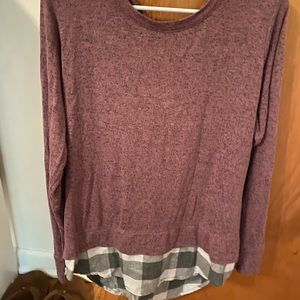 Flannel sweater tie back